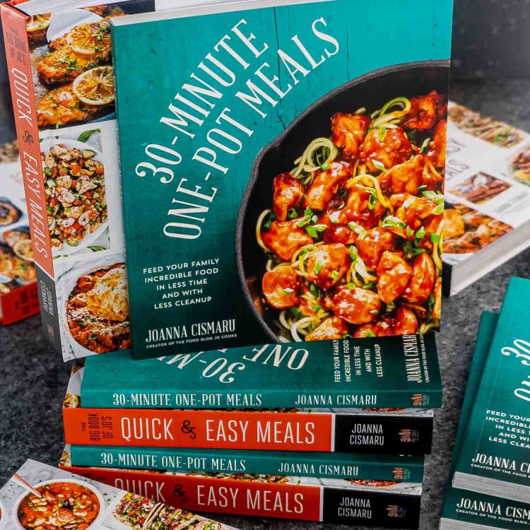 A stack of cookbooks