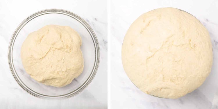 process shots showing how to make texas roadhouse rolls.